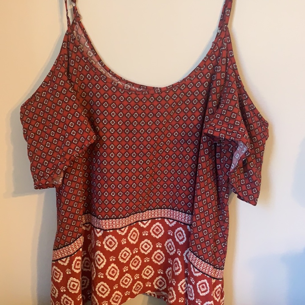 Red Abercrombie cold shoulder. Size M